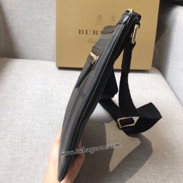 Burberry專門店新款單肩斜挎包 巴寶莉London格紋男士單肩斜挎包 yxb1298
